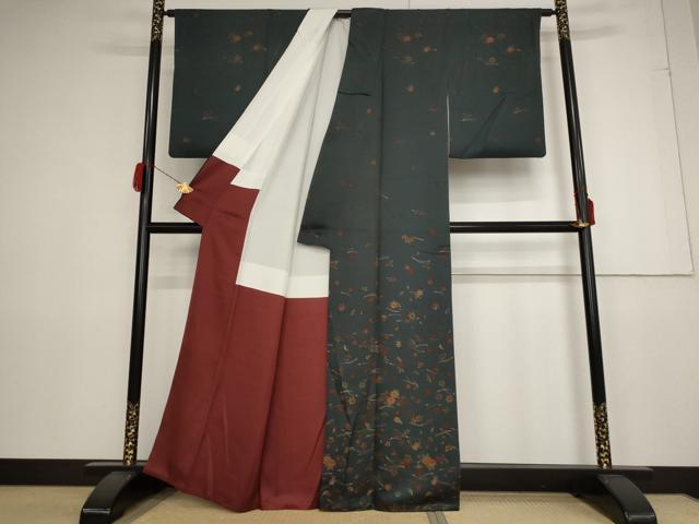 平和屋着物■訪問着　草花文　正絹　逸品　AAAZ6917st 2