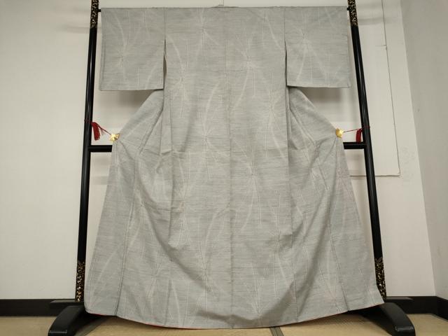 平和屋着物■上質な紬　幾何学文様　正絹　逸品　AABC8199st