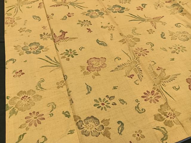 平和屋着物■上質な紬 花鳥文 正絹 逸品 BAAM1013gt