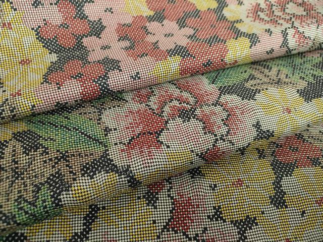 Rakuten - 平和屋着物●本場大島紬　7マルキ　花尽くし　正絹　逸品　未使用　DABA1909ps
