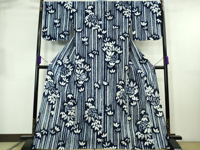 平和屋本店∴極上夏物浴衣綿絽絞り笹...