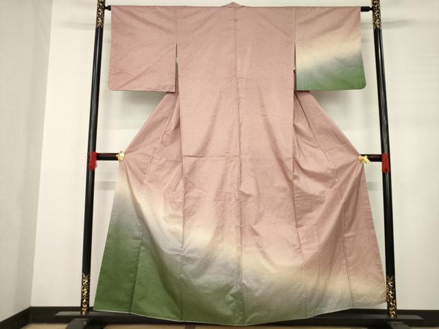 平和屋着物●本場大島紬　染大島　訪問着　霞文　暈し染め　正絹　逸品　AABC8659ck