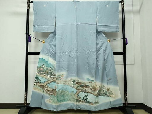 平和屋着物■豪華色留袖 作家物 遠山風景渡橋文 暈し染め 金彩 正絹 逸品 CAAO9341yk 平和屋着物■豪華色留袖 作家物 遠山風景渡橋文 暈し染め 金彩 正絹 逸品 CAAO9341yk