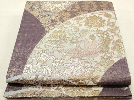 平和屋着物◎六通柄袋帯 更紗花鳥文 鳳凰 金糸 正絹 逸品 DAAV0923qa 平和屋着物◎六通柄袋帯 更紗花鳥文 鳳凰 金糸 正絹 逸品 DAAV0923qa