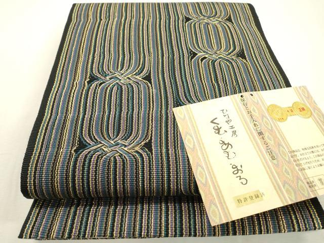 平和屋着物●ひなや工房　くむ・あむ・おる　伊豆蔵明彦　太鼓柄袋帯　総刺繍　花鳥文　金糸　正絹　逸品　CABE8514hy 平和屋着物○ひなや工房 くむ・あむ・おる 伊豆蔵明彦 組織 太鼓柄袋帯