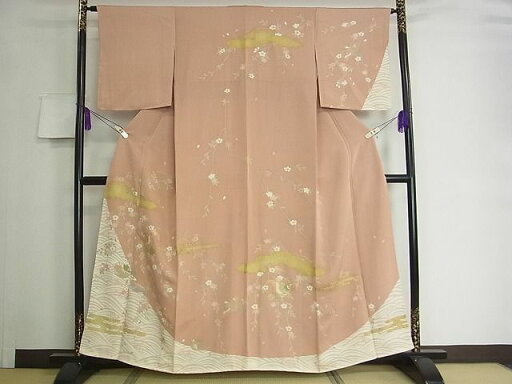 平和屋着物■訪問着 枝垂れ桜 流水飛鳥文 金彩 逸品 DAAE4548jm 平和屋着物■訪問着 枝垂れ桜 流水飛鳥文 金彩 逸品 DAAE4548jm
