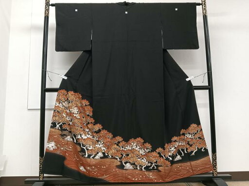 平和屋着物■豪華黒留袖 松文 金彩 正絹 逸品 CAAT6408xi 平和屋着物■豪華黒留袖 松文 金彩 正絹 逸品 CAAT6408xi