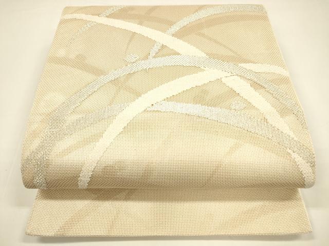 平和屋着物＊夏物 太鼓柄袋帯 露草文 金銀糸 正絹 逸品 DAAY8350cm