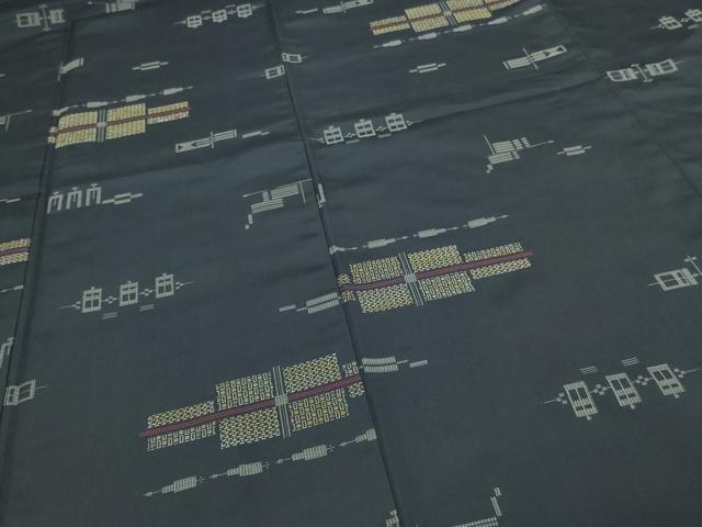 平和屋着物■上質な紬 幾何学文 正絹 逸品 DAAZ9933sf