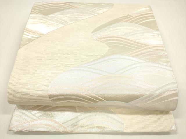 平和屋着物＊夏物　六通柄袋帯　流水文　銀糸　正絹　逸品　DAAY8377cm