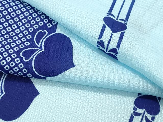 平和屋着物＊夏物 小紋 紅梅 桃 鹿の子間道 洗える着物 CAAR9994ev