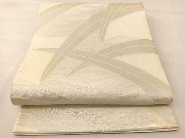 平和屋着物*夏物 全通柄京袋帯 芝草文 銀糸 正絹 逸品 BAAT0662yc