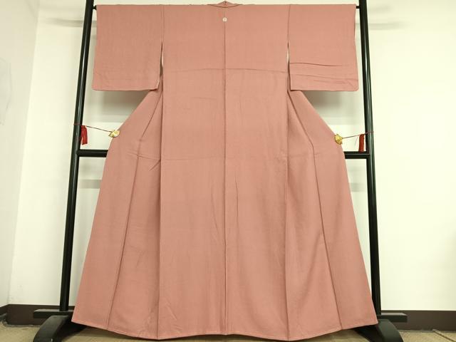 平和屋着物■上質な色無地 霞地紋 薄紅色 正絹 逸品 未使用 AAAN1188oa