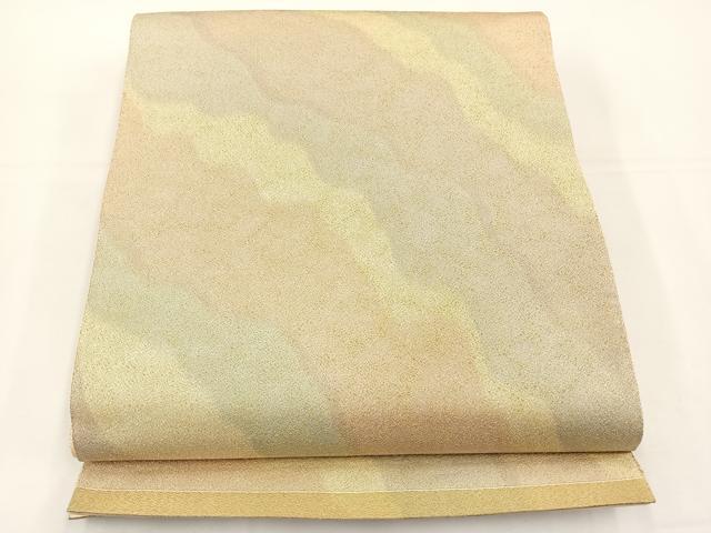 平和屋着物◎全通柄袋帯　砂子綴れ　道長文様　金糸　正絹　逸品　BAAT5019jr