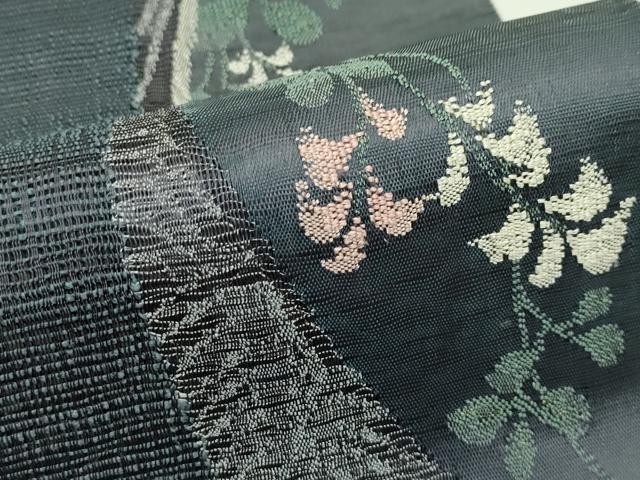 平和屋の平和屋着物＊夏物 八寸名古屋帯 草花文 金糸 正絹 逸品 CABH5853rv｜アングル3
