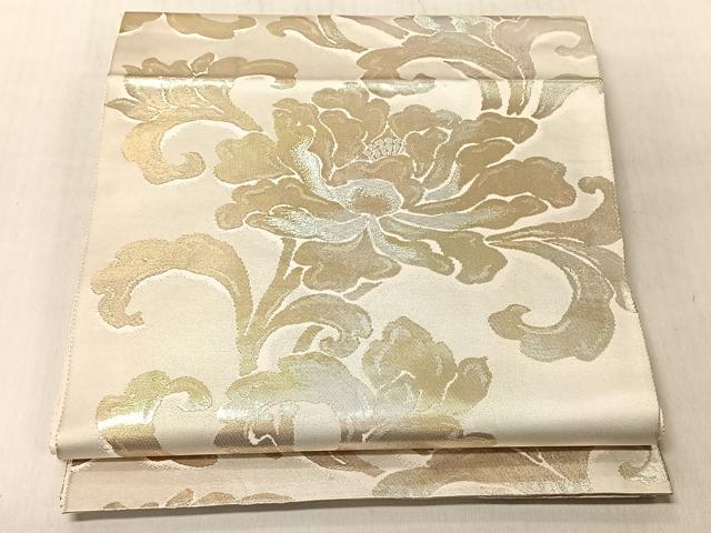 平和屋着物◎六通柄袋帯 花唐草文 金銀糸 正絹 逸品 CABJ6292yk