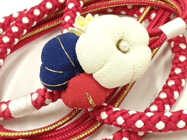 平和屋着物●和装小物　振袖用帯締め　装飾　ちりめん細工　パール　金糸　逸品　AAAW4587ay