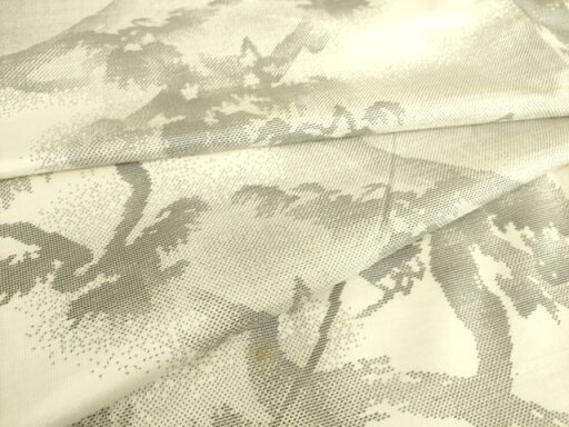 平和屋着物▽本場大島紬 白大島 9マルキ 単衣 樹林文 正絹 逸品 DAAS0933az 平和屋着物▽本場大島紬 白大島 9マルキ 単衣 樹林文 正絹 逸品 DAAS0933az