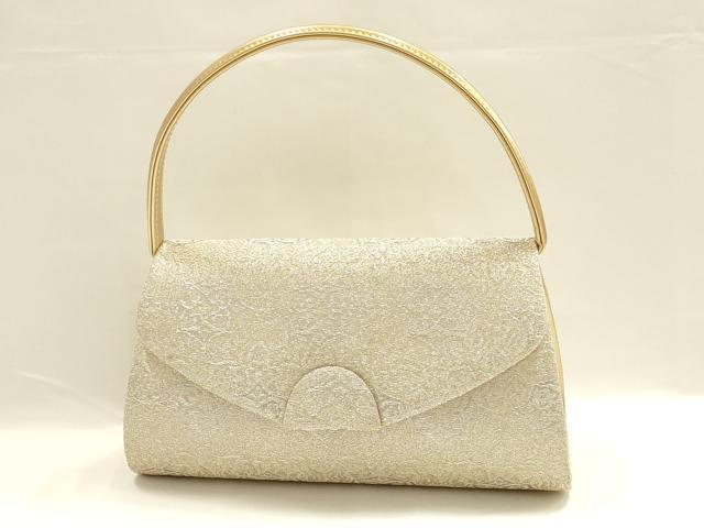 平和屋着物●和装小物 和装バッグ ハンドバッグ 花柄 金銀糸 マグネット式 逸品 AABG0599ay