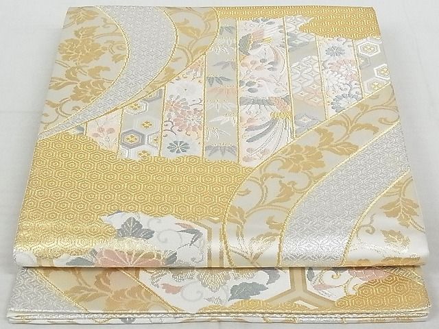 平和屋着物◎六通柄袋帯 唐織 雲取り吉祥文 金銀糸 正絹 逸品 AAAI1397Ast