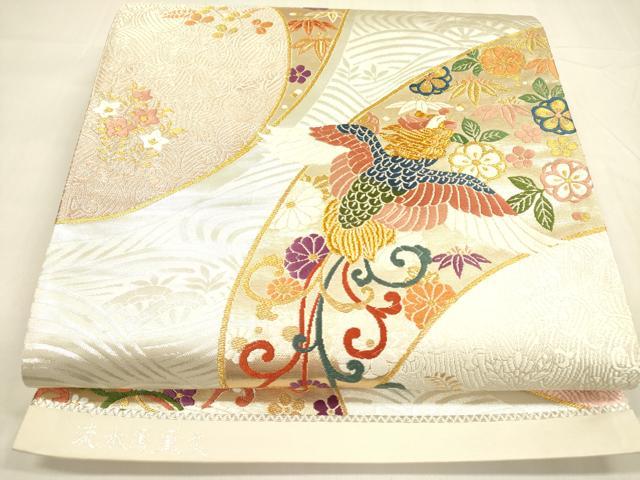 平和屋着物◎六通柄袋帯　唐織　流水鳳凰文　金銀糸　正絹　逸品　DABA6245op