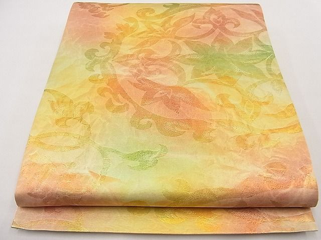 平和屋着物■六通柄袋帯 更紗花唐草文 金彩 逸品 n-ne2284