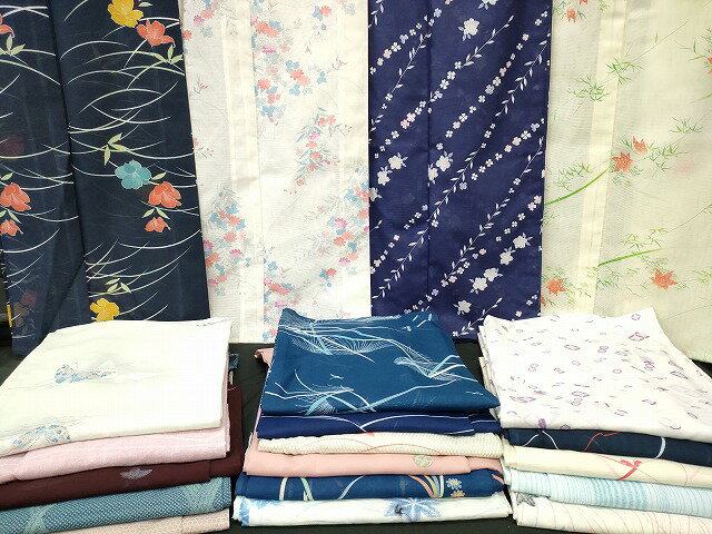 楽天平和屋平和屋本店■夏物 小紋 絽 紗 洗える着物 まとめて20点 蝶 蜻蛉 花柄 手描き 着用可能多数 se3624