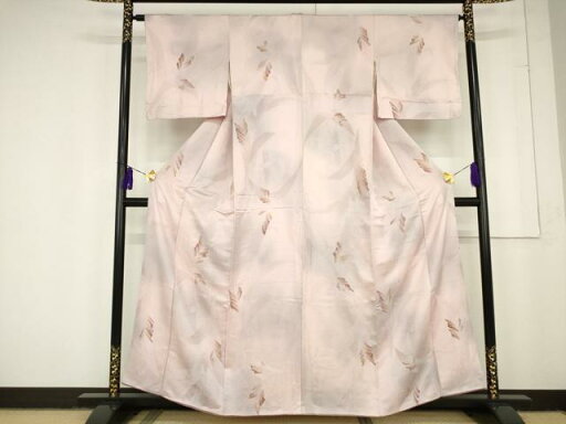 平和屋着物■上質な小紋 葉尽くし地紋 暈し染め 正絹 逸品 AAAQ2404ma 平和屋着物■上質な小紋 葉尽くし地紋 暈し染め 正絹 逸品 AAAQ2404ma