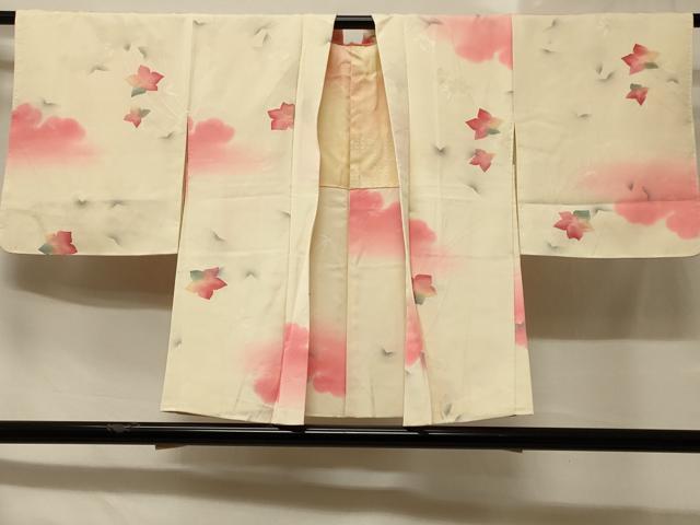 平和屋着物＃羽織　地紋起こし　楓　暈し染め　正絹　逸品　CABB1584in