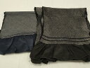 平和屋着物▼男性 和装小物 兵児帯2点セット 総絞り 紺・黒 逸品 AAAV1794ay