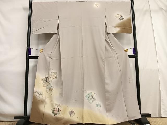 平和屋着物■訪問着 作家物 百人一首 暈し染め 正絹 逸品 AABE7608oa