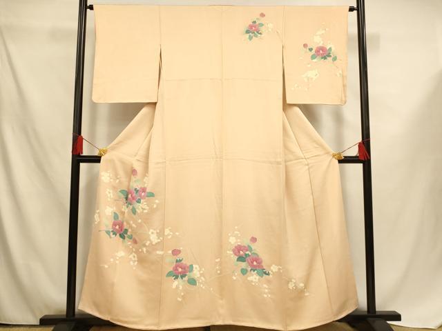Full-Length Under-Kimono - 平和屋着物■訪問着　枝花文　正絹　逸品　AABF3298fw