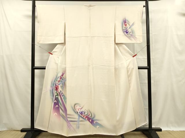 Rakuten - 平和屋着物■訪問着 草花文 金銀彩 正絹 逸品 DABF0607ya