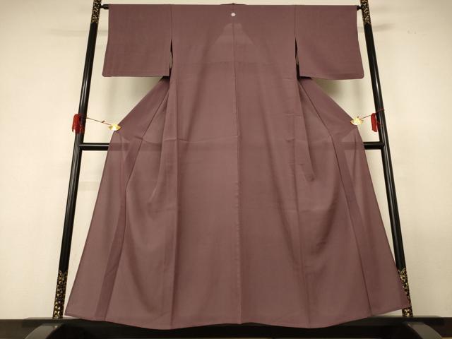 Full-Length Under-Kimono - 平和屋着物＊夏物　色無地　絽　煤竹色　正絹　逸品　AABF6907jd