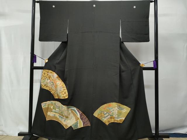 平和屋着物■豪華黒留袖 駒刺繍 地紙人物文 金彩 正絹 逸品 CAAV7693fb