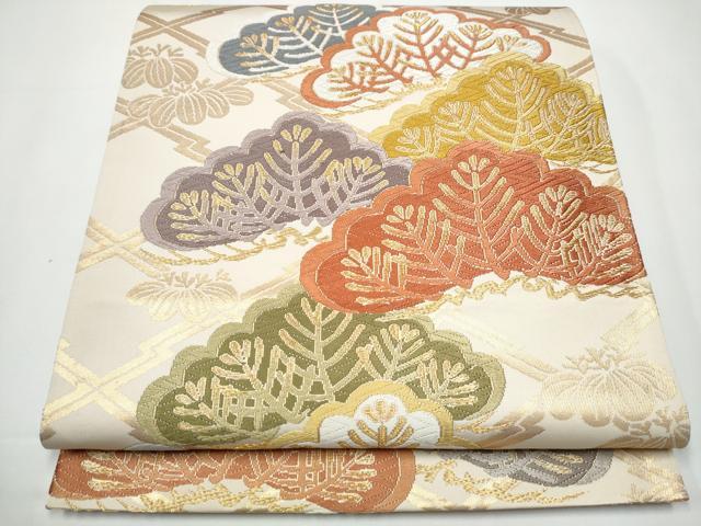 平和屋着物●六通柄袋帯　唐織　能井典雅錦　金糸　正絹　逸品　CAAX7586hy