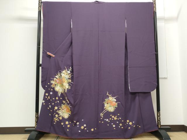 平和屋着物▼豪華振袖　花車文　金銀彩　正絹　逸品　CAAY0679th(4)