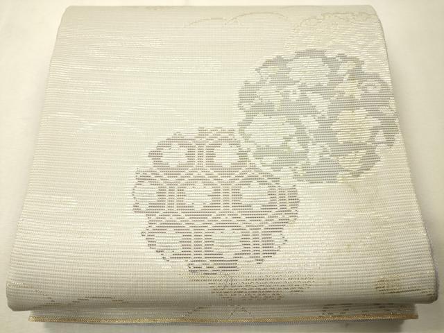 平和屋着物＊夏物 六通柄袋帯 エ霞雪輪花唐草文 金糸 正絹 逸品 CAAS3455eg