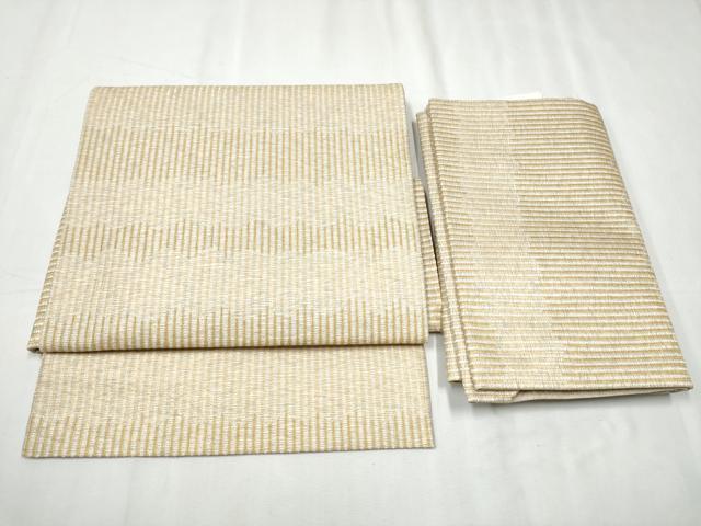 平和屋着物●西陣　吉村織物謹製　つけ帯　桃川染　間道　金糸　正絹　逸品　CABD0489hy
