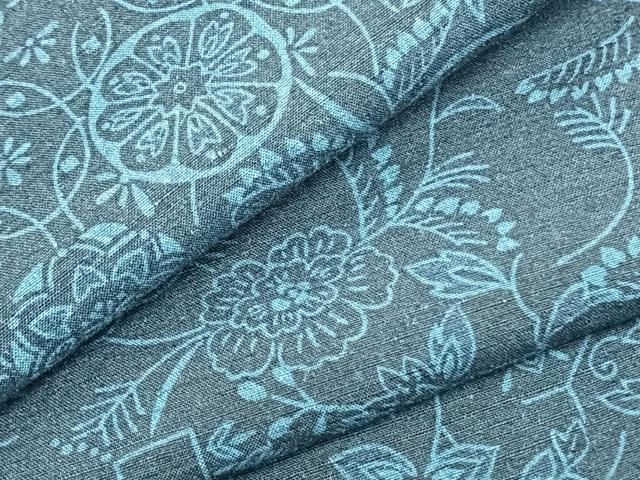 Rakuten - 平和屋着物▽上質な紬　単衣　型染め　花唐草文　正絹　逸品　AABB2321fy