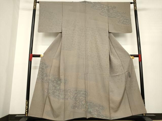 平和屋着物●人間国宝　初代六谷梅軒の息子　二代目　六谷梅軒(六谷博臣)江戸小紋　訪問着　風景花文　正絹　逸品　AABD9906ck