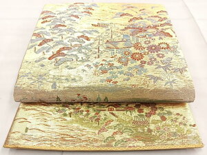 平和屋着物◎六通柄袋帯 堀川古典 金糸 正絹 逸品 BAAN5216cm
