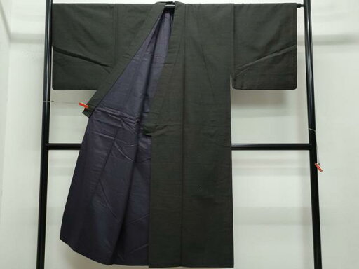 平和屋着物●男性 紬 アンサンブル 憲法黒茶色 正絹 逸品 CAAS8449vf