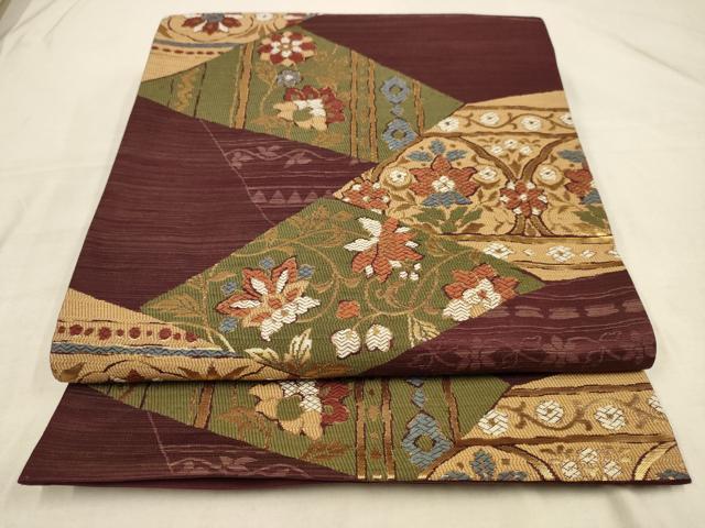 平和屋着物◎六通柄袋帯　古渡裂　正絹　逸品　AAAV3088sw