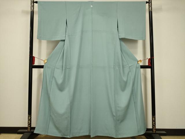 平和屋着物＊夏物　色無地　絽　白群色　正絹　逸品　AABA5514sx