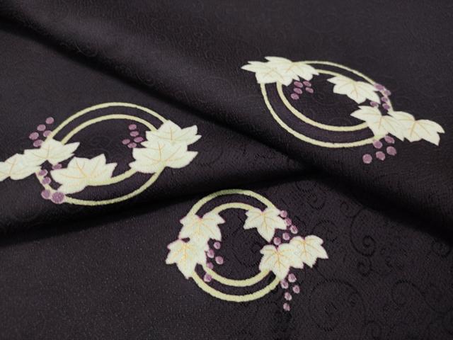 平和屋着物●上質な小紋 葡萄蔦の葉丸文 正絹 逸品 CAAV4728vp
