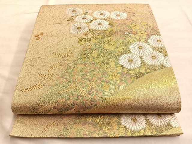 平和屋着物■六通柄袋帯 道長松寿華文 金糸 正絹 逸品 BAAN2632du