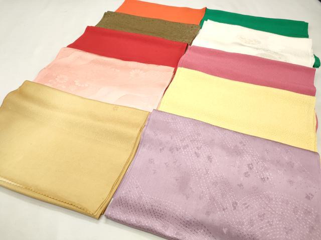 平和屋着物★和装小物　上質な帯揚げ10枚　礼装用　扇面唐草文　色無地　ぼかし染　金糸　逸品　CAAI991..