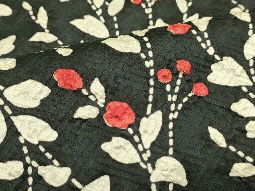平和屋着物■上質な小紋 草花文 黒地 ますいわ屋扱い 正絹 逸品 CAAQ9245th 平和屋着物■上質な小紋 草花文 黒地 ますいわ屋扱い 正絹 逸品 CAAQ9245th