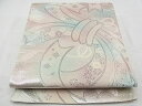 平和屋着物■六通柄袋帯 唐織 束ね熨斗花文 銀糸 逸品 n-wk0018